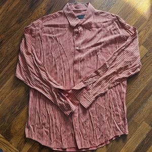 Mens Orange Striped Bugatchi XXL shirt
